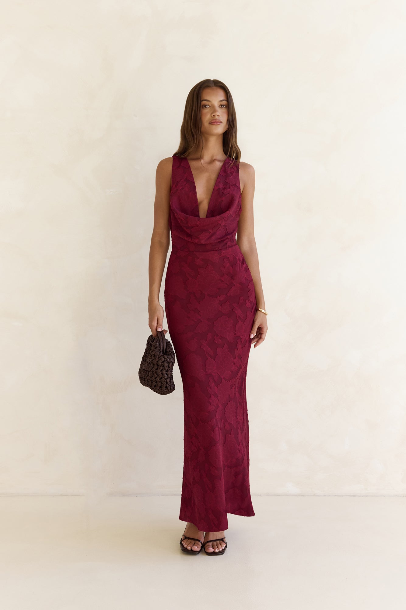 Lasting Luxuries Maxi Dress Wine
