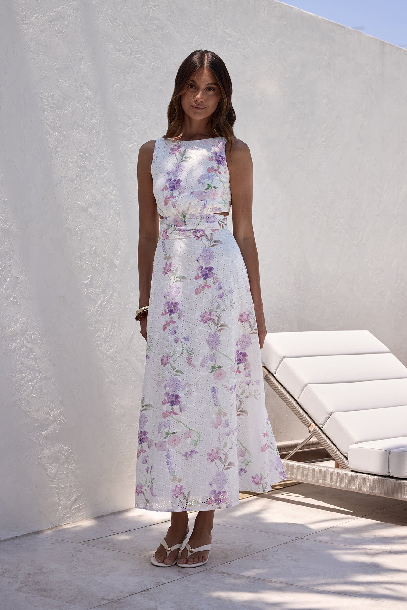 Blooming Lily Maxi Dress White