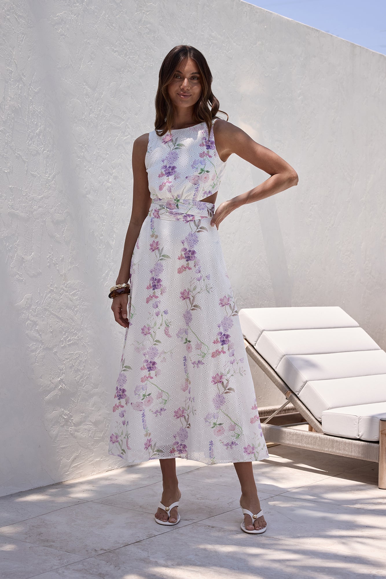 Blooming Lily Maxi Dress White