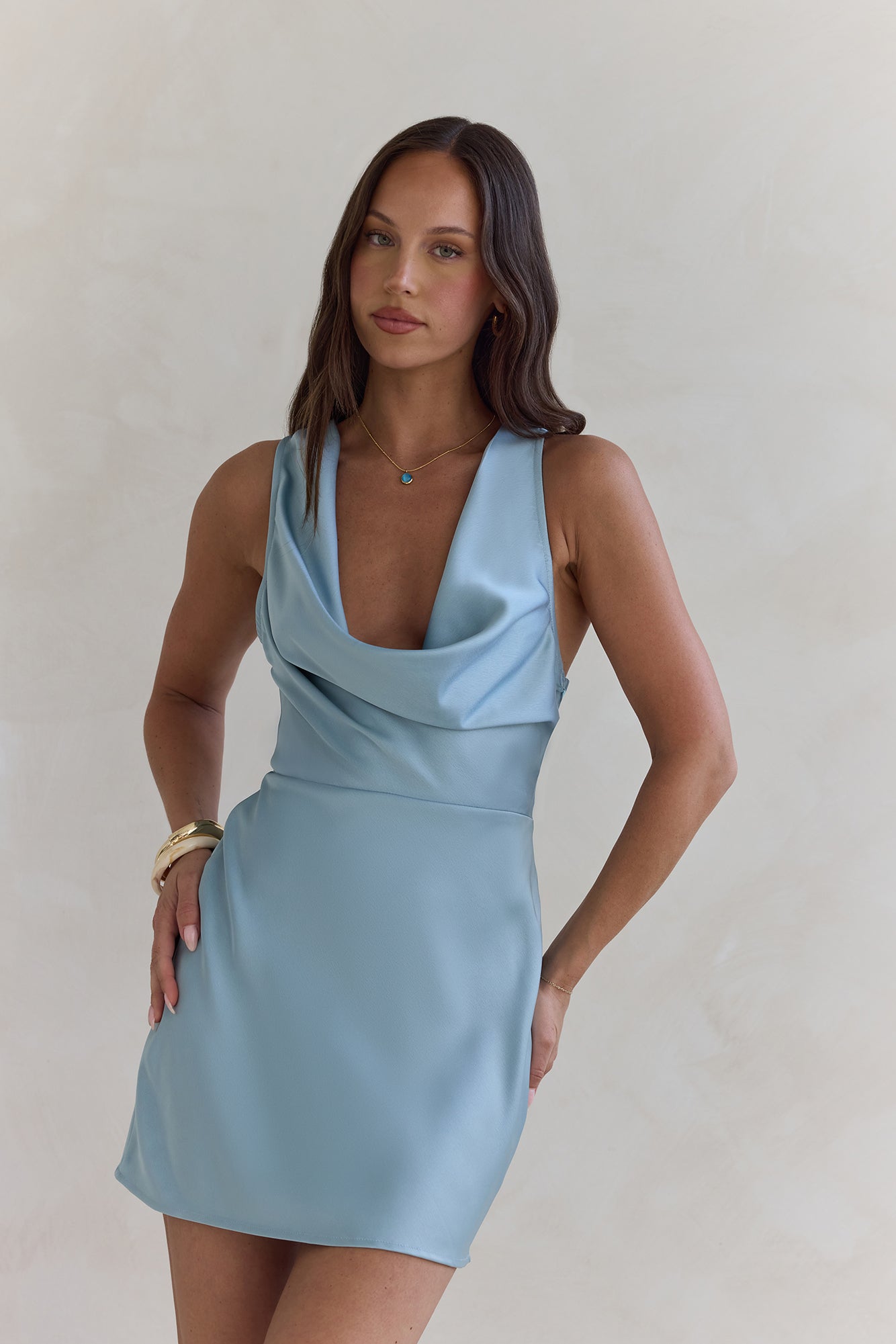 Flex Season Satin Mini Dress Blue