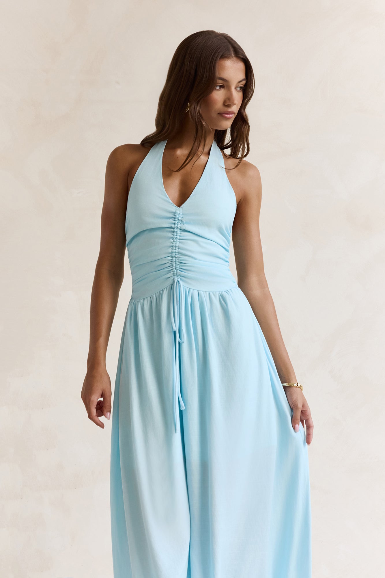 Heart Of Ours Halter Maxi Dress Blue