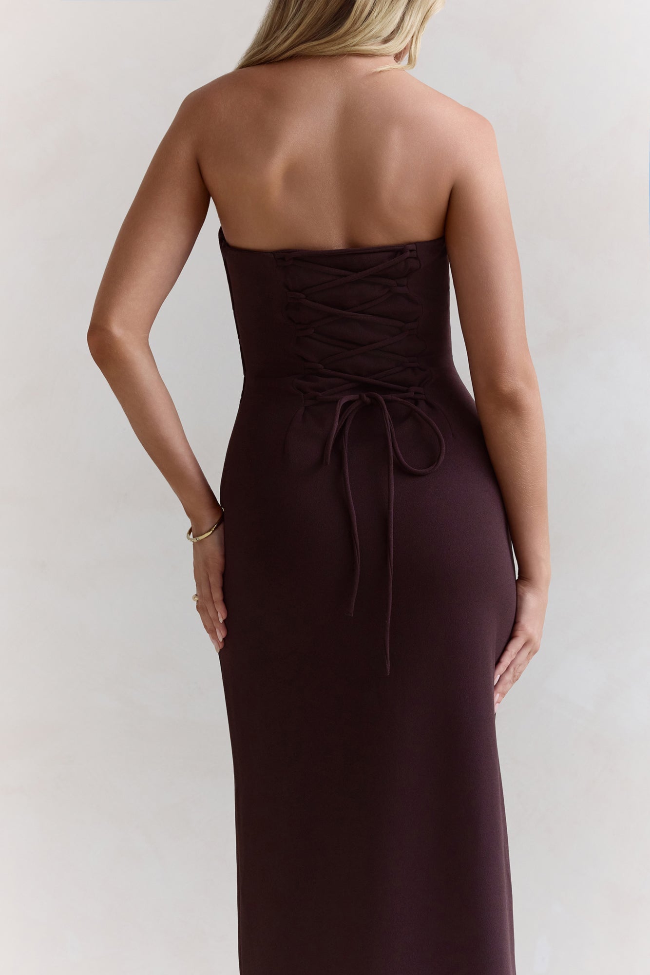 Love Me A Little Strapless Maxi Dress Brown