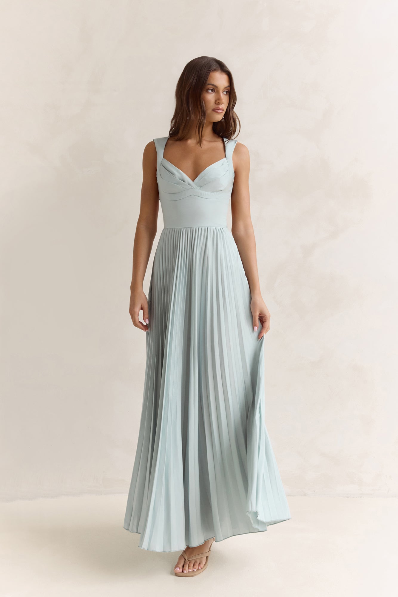 Song Of The Sky Plisse Maxi Dress Sage