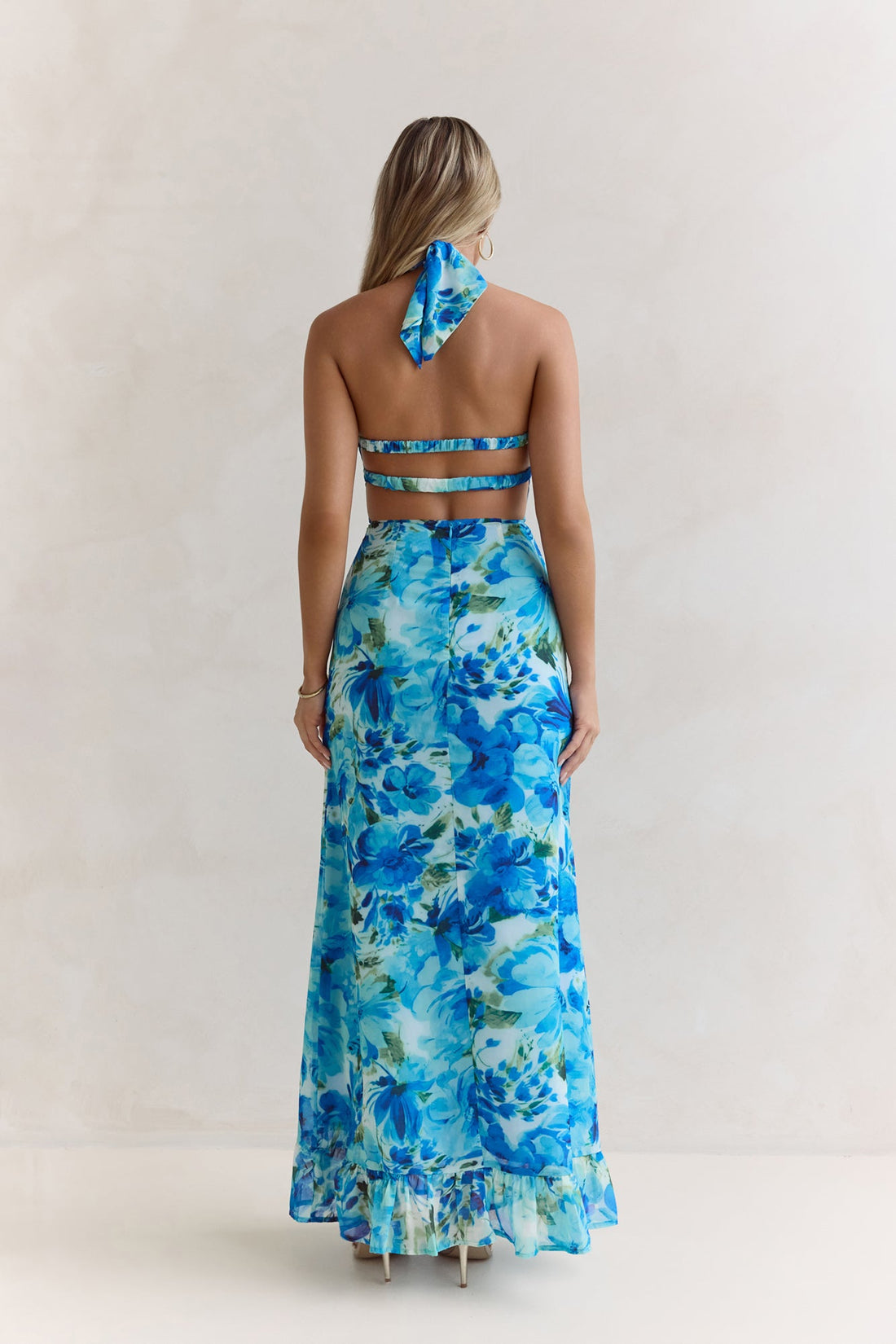 Volume Up Strapless Maxi Dress Blue