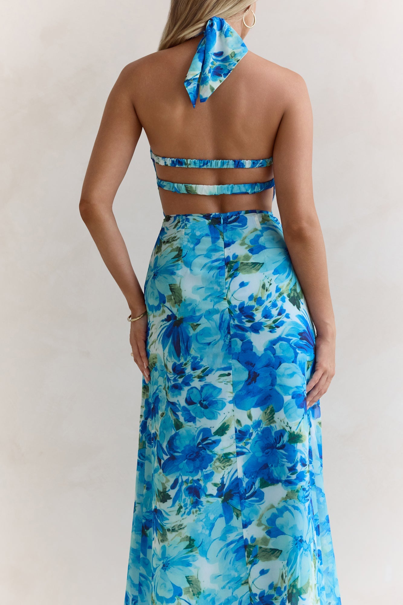 Volume Up Strapless Maxi Dress Blue