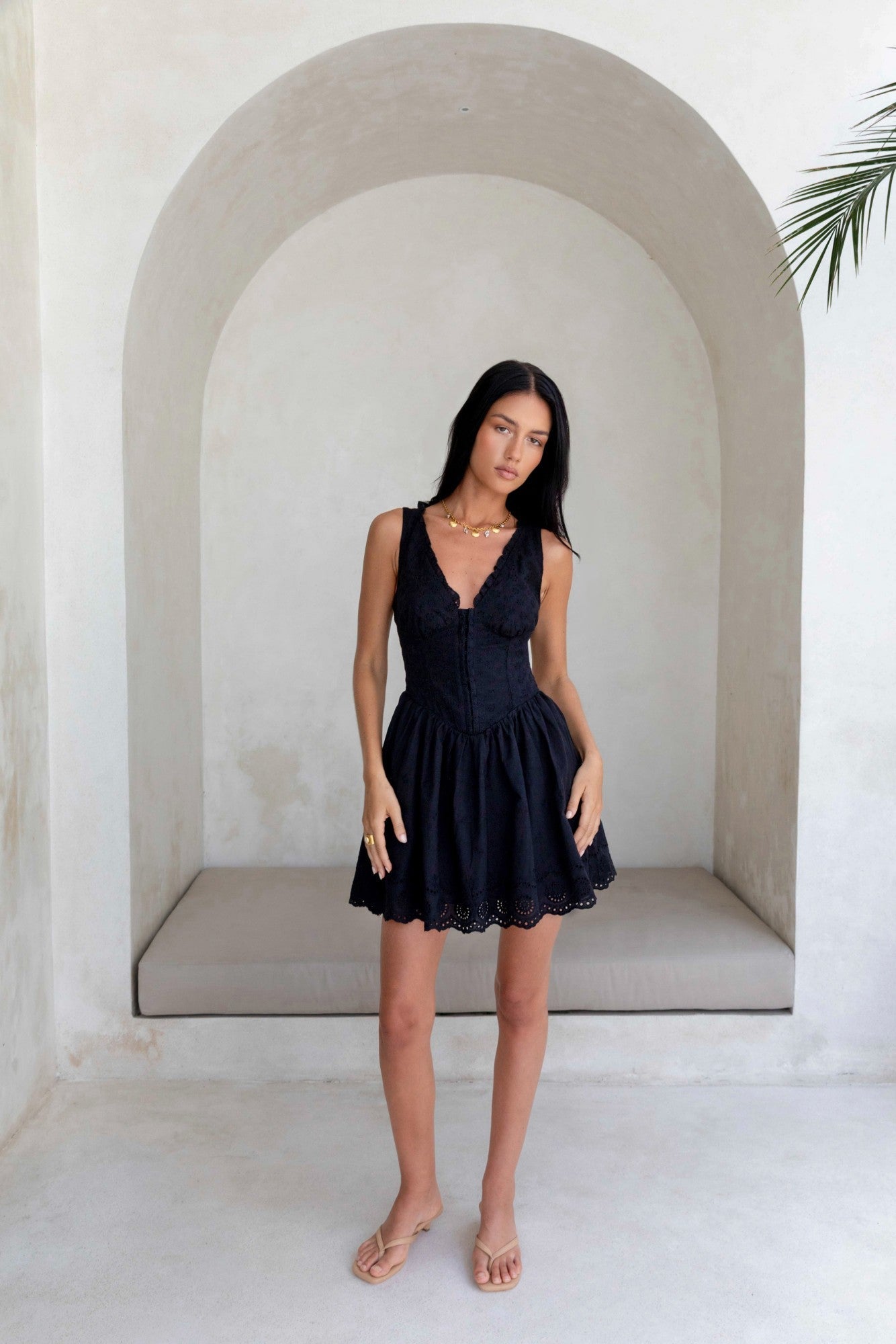 Softly Dreaming Mini Dress Black