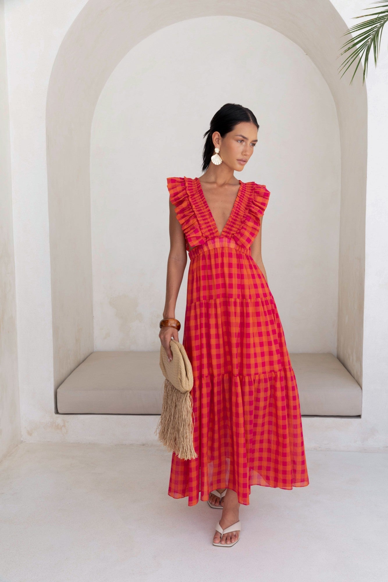 Sunset Picnic Maxi Dress Pink