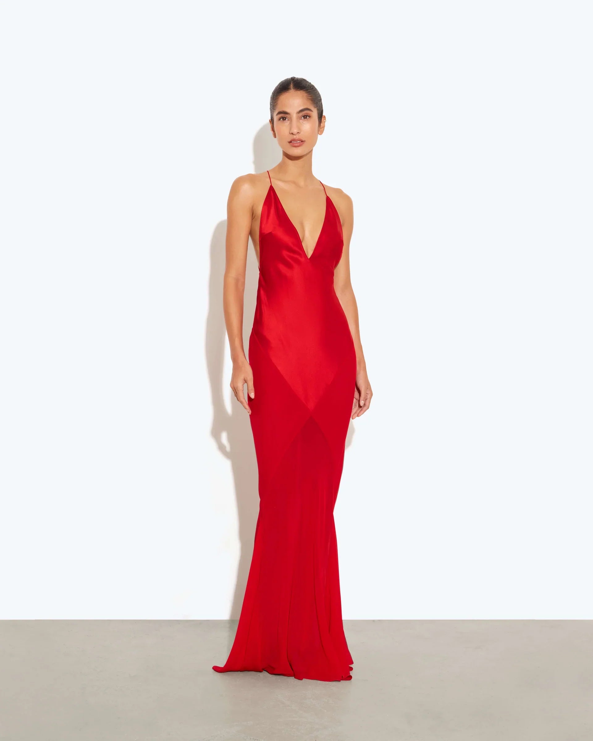 Lotus Slip Dress Red