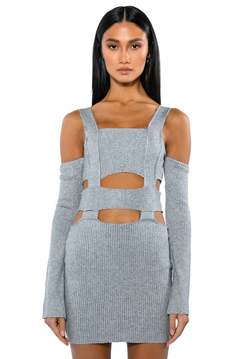 Alicia Knit Cut Out Mini Dress
