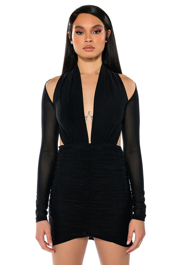 Always For You Ruched Mini Dress