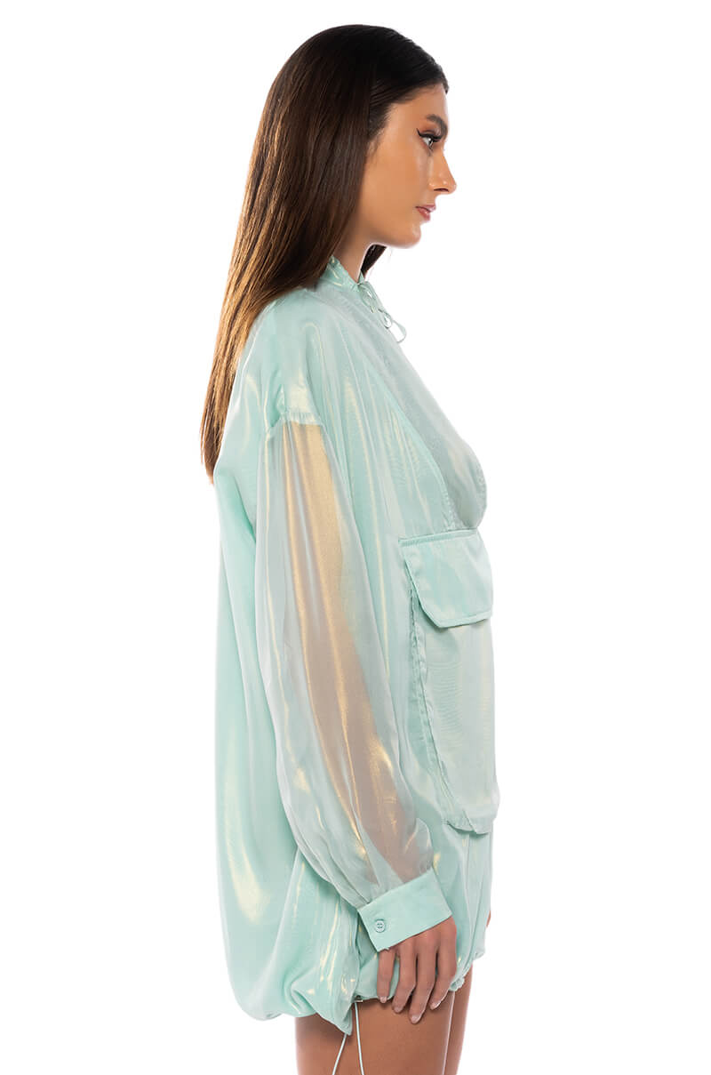 Anorak Style Light Weight Mini Dress