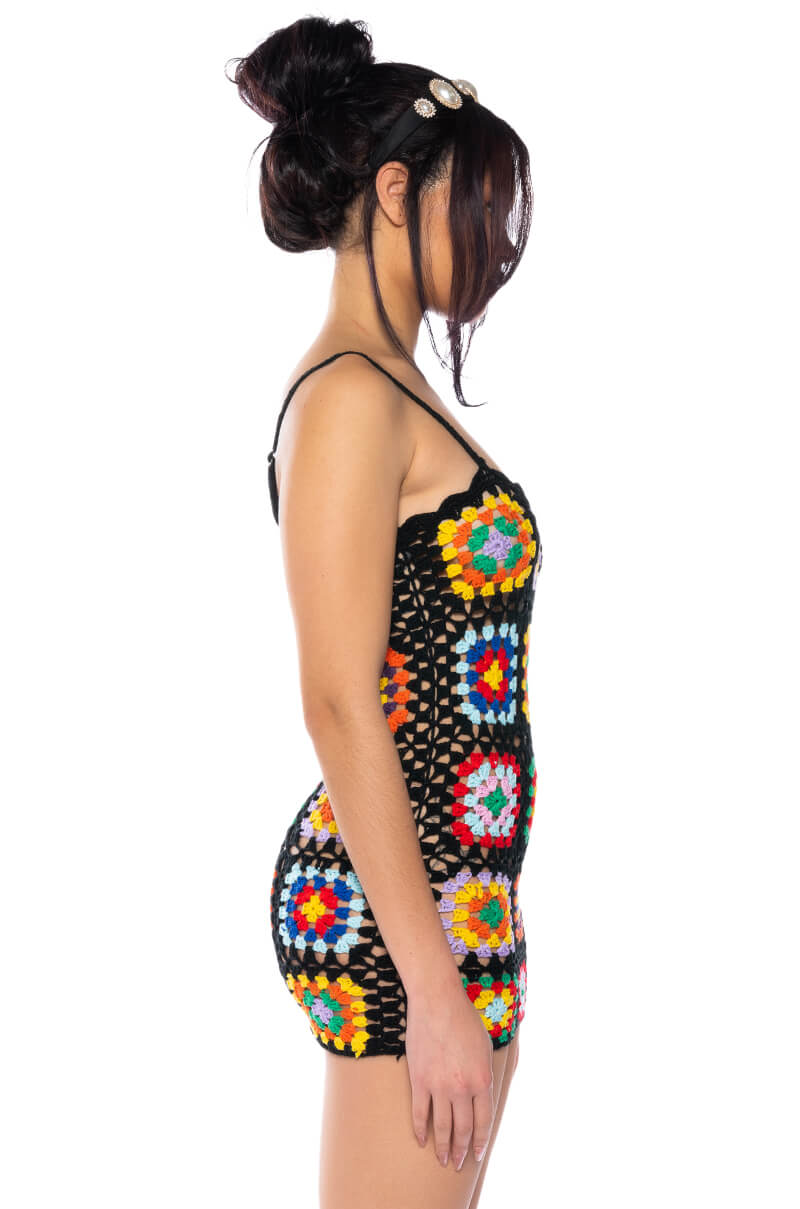 Arlo Crochet Knit Mini Dress