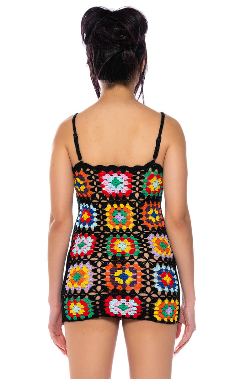 Arlo Crochet Knit Mini Dress
