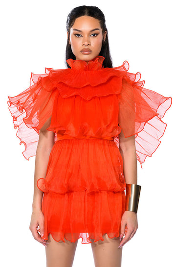 Aurora Organza Tiered Statement Mini Dress