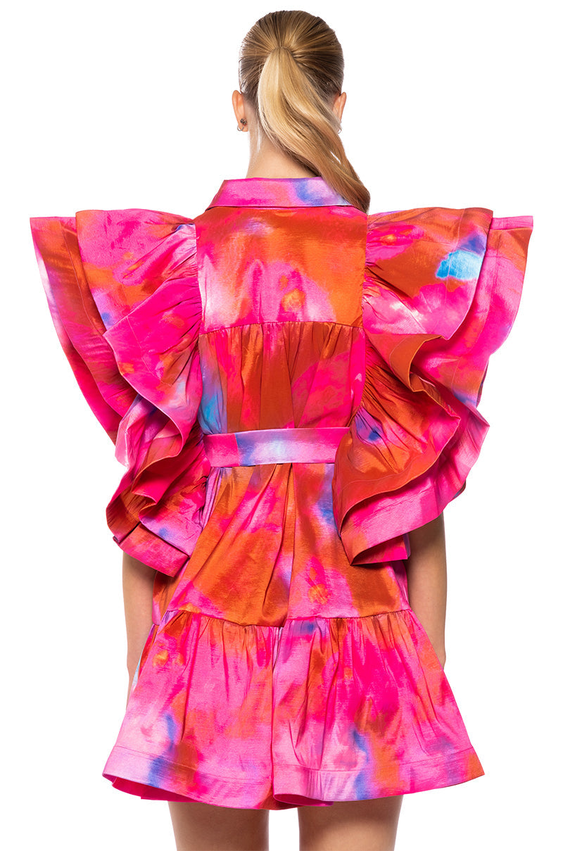 Bring The Summer Tie Front Mini Dress