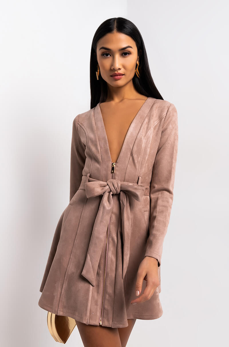 Sexy Faux Suede Dressy Mini