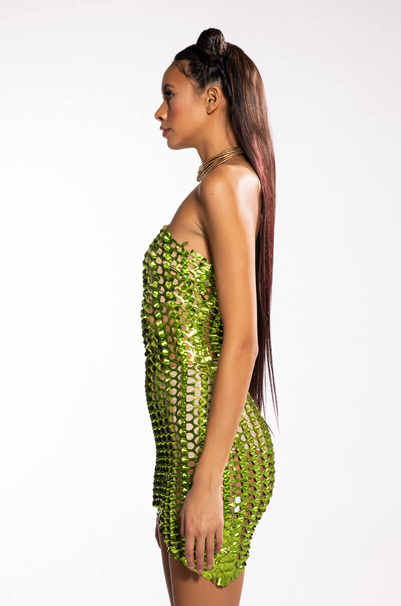Ariel One Sleeve Textured Mini Dress