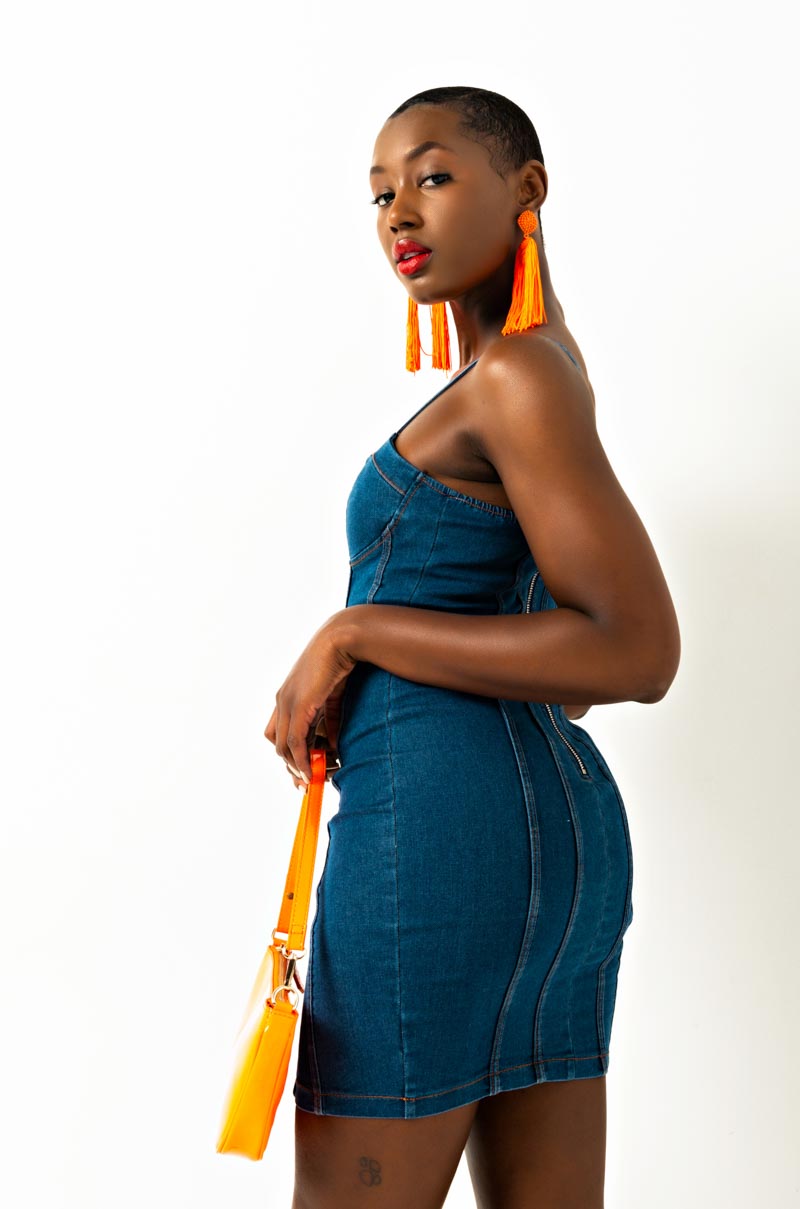 Day Trip Denim Mini Tube Dress