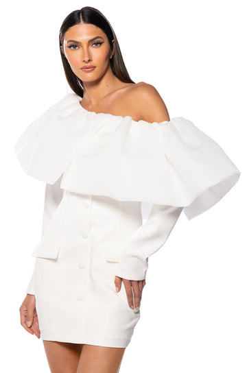 Della Off The Shoulder Long Sleeve Mini Dress