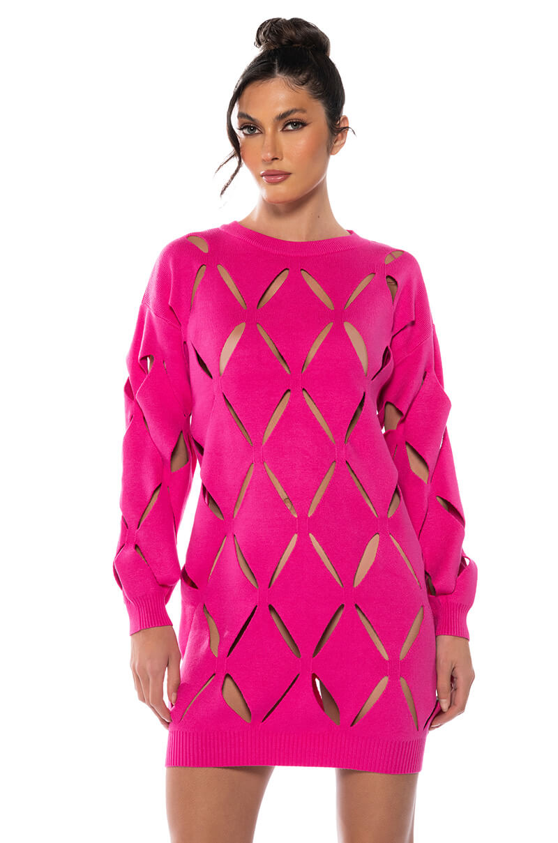Diamond Cut Oversized Sweater Dress
