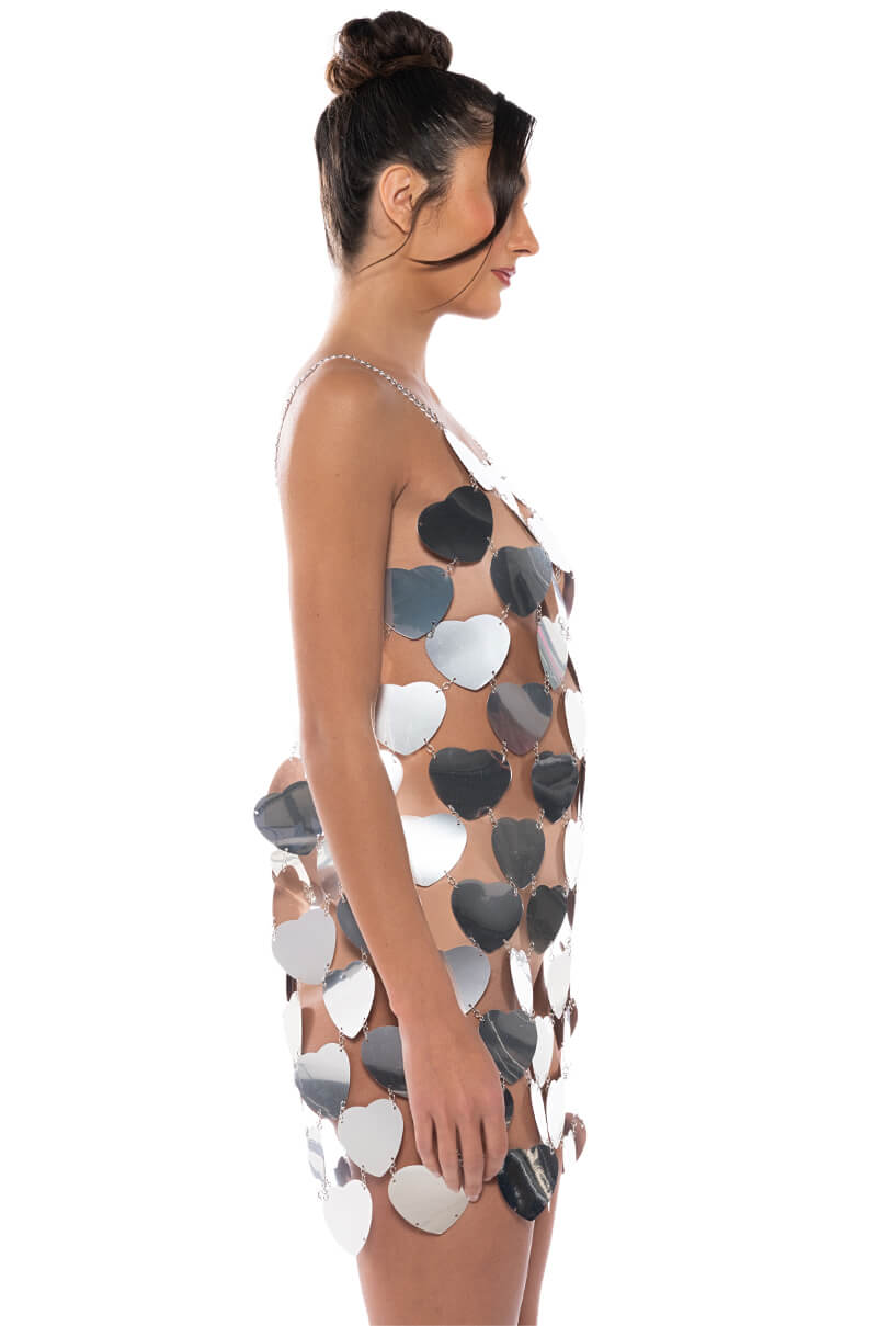 Fantasy Heart Sequin Mini Dress