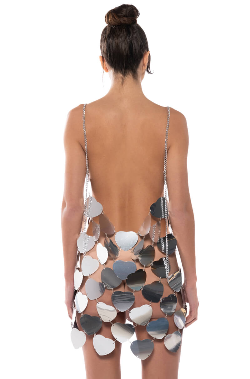Fantasy Heart Sequin Mini Dress