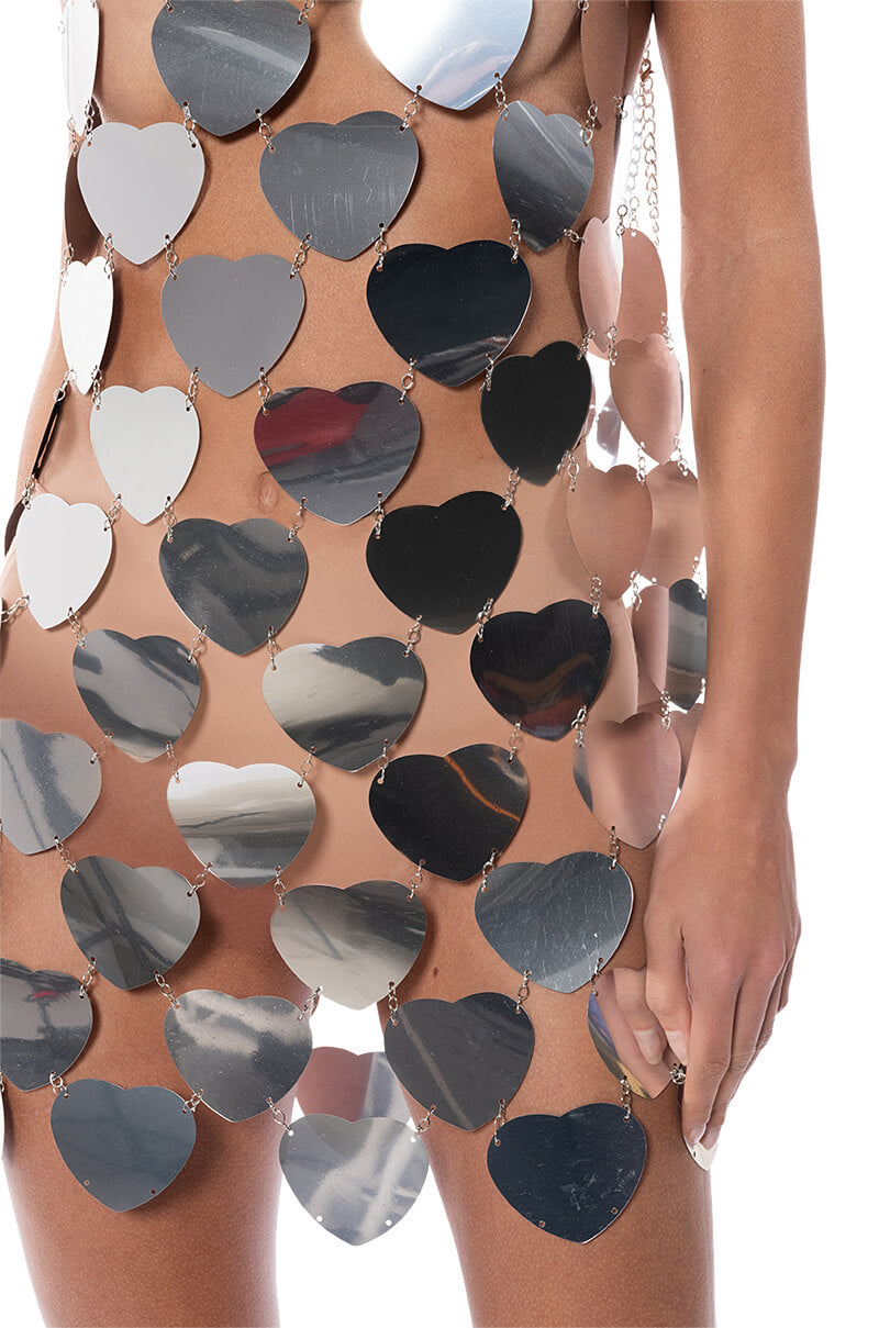 Fantasy Heart Sequin Mini Dress