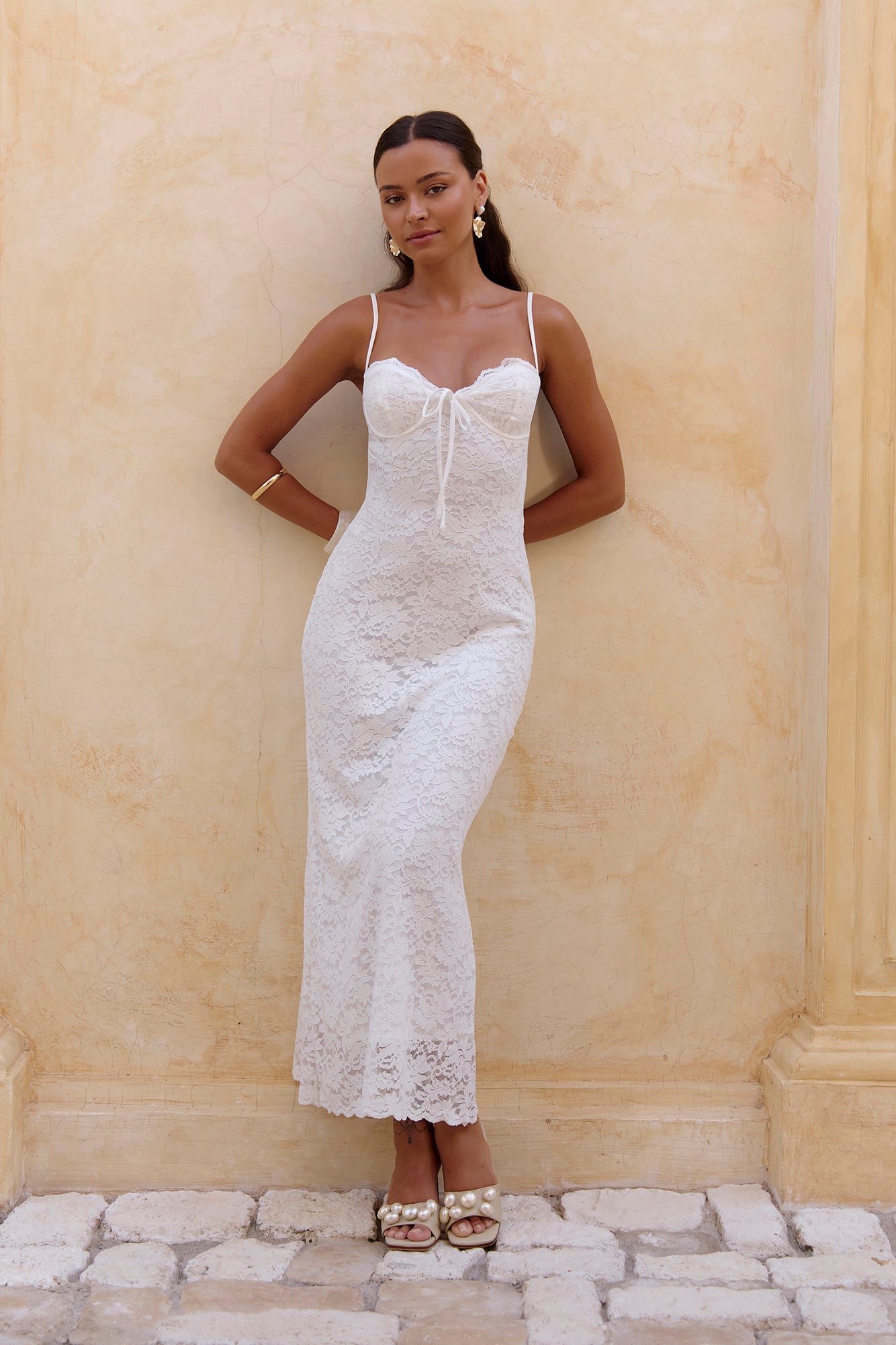 Gloria Lace Maxi Dress White