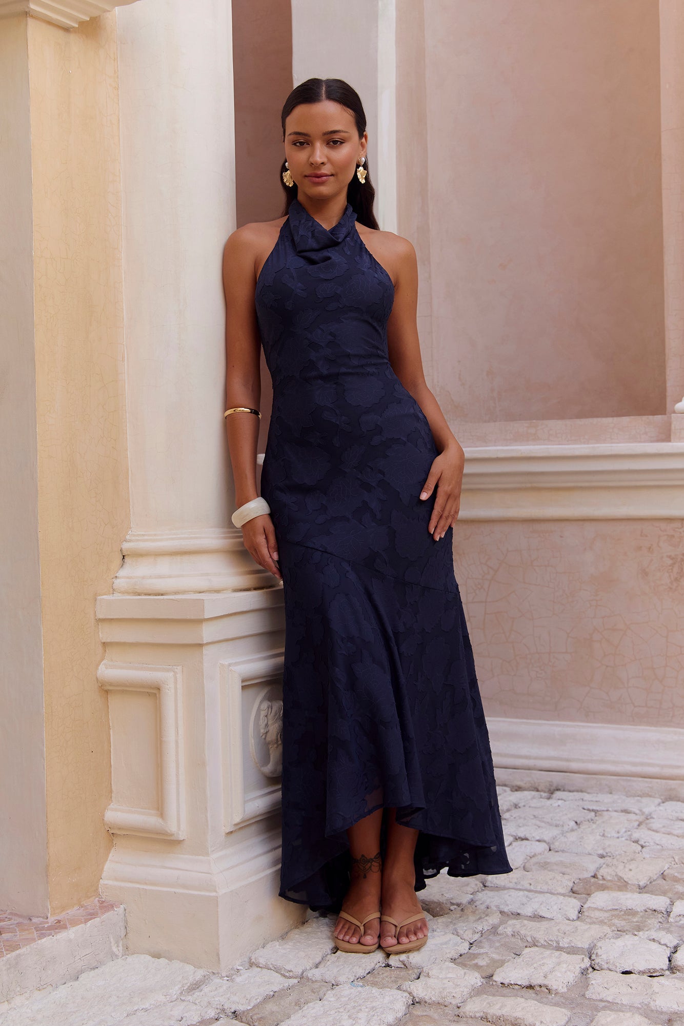 Letters Of Love Halter Maxi Dress Navy