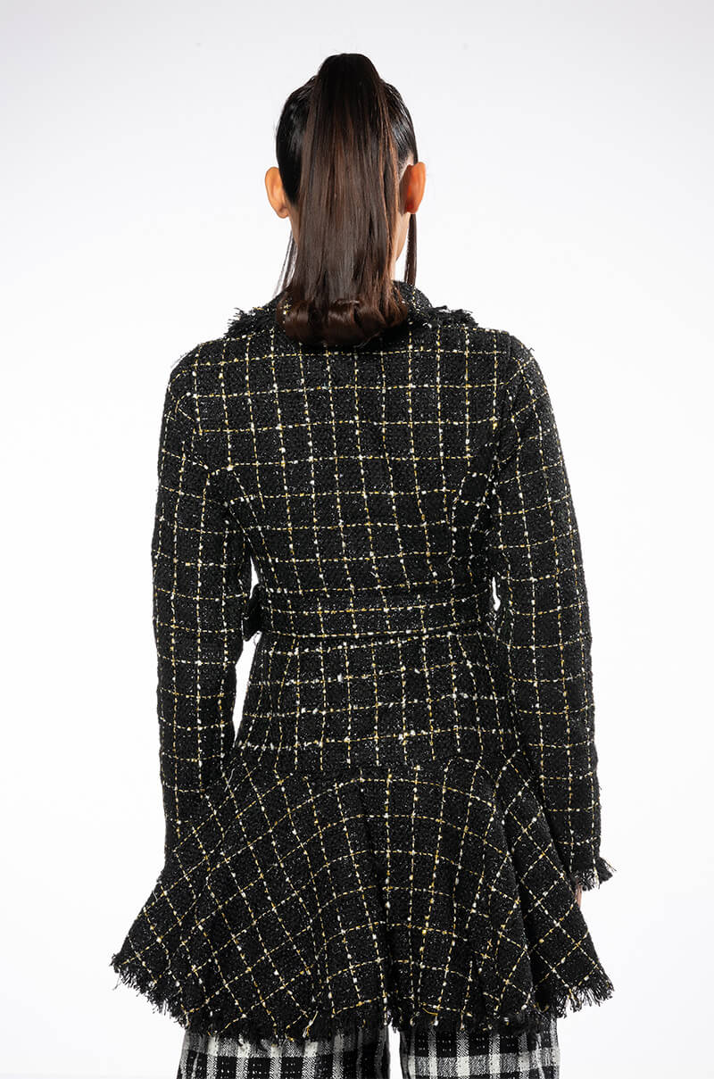 Gemma Belted Tweed Mini Dress