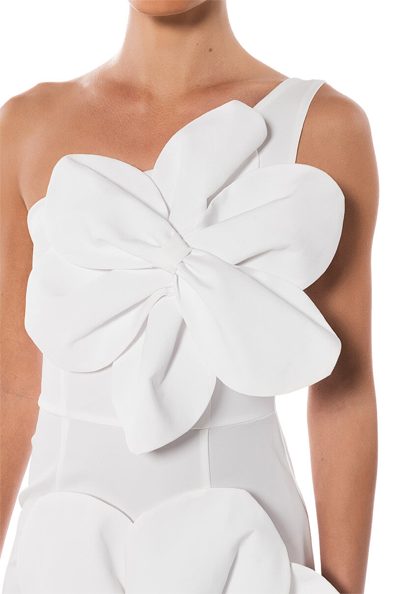 Gemma Floral Detail One Shoulder Mini Dress