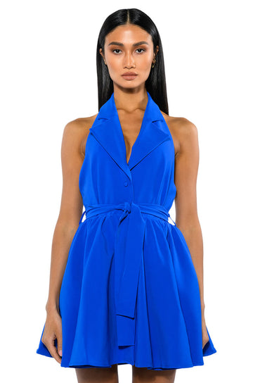 Hadley Collared Fit And Flare Mini Dress