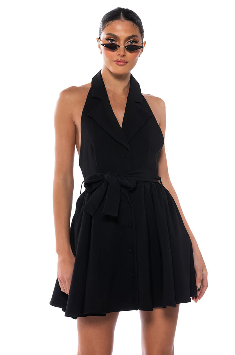 Hadley Collared Fit And Flare Mini Dress