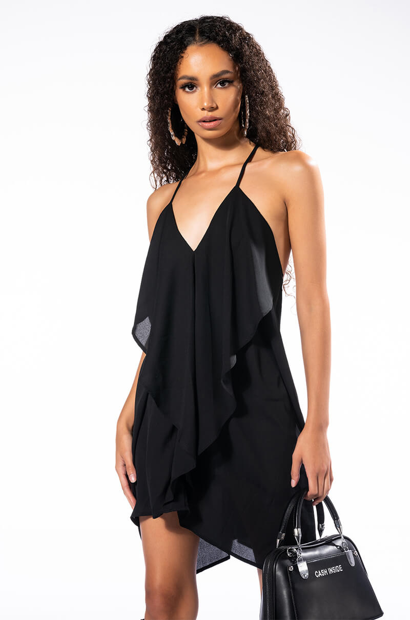 Hayden Ruffle Detail Mini Dress