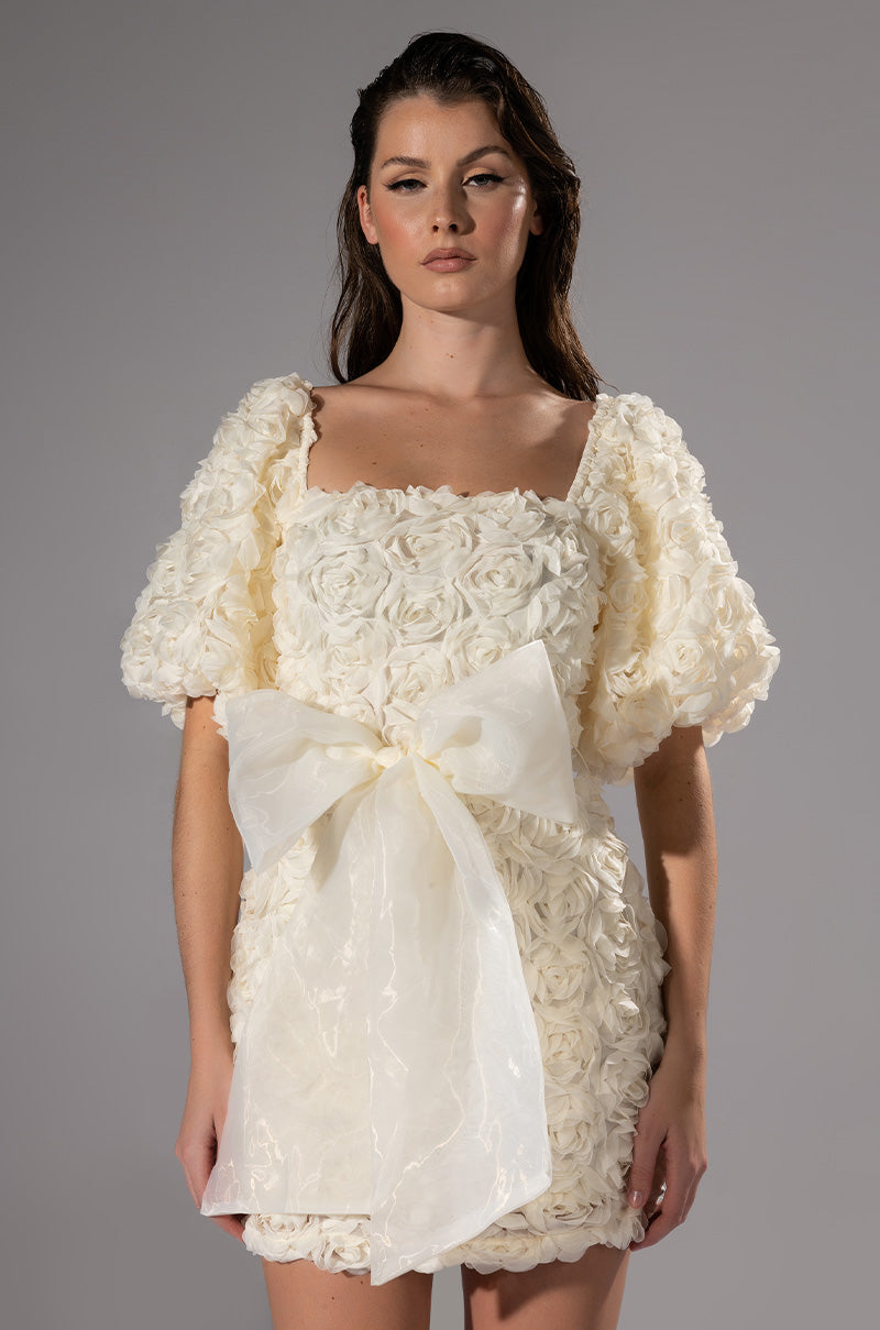 In Full Bloom Textured Mini Dress