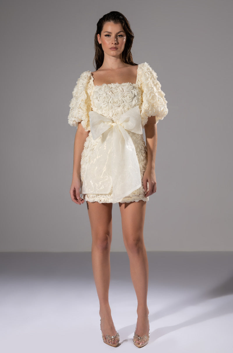 In Full Bloom Textured Mini Dress