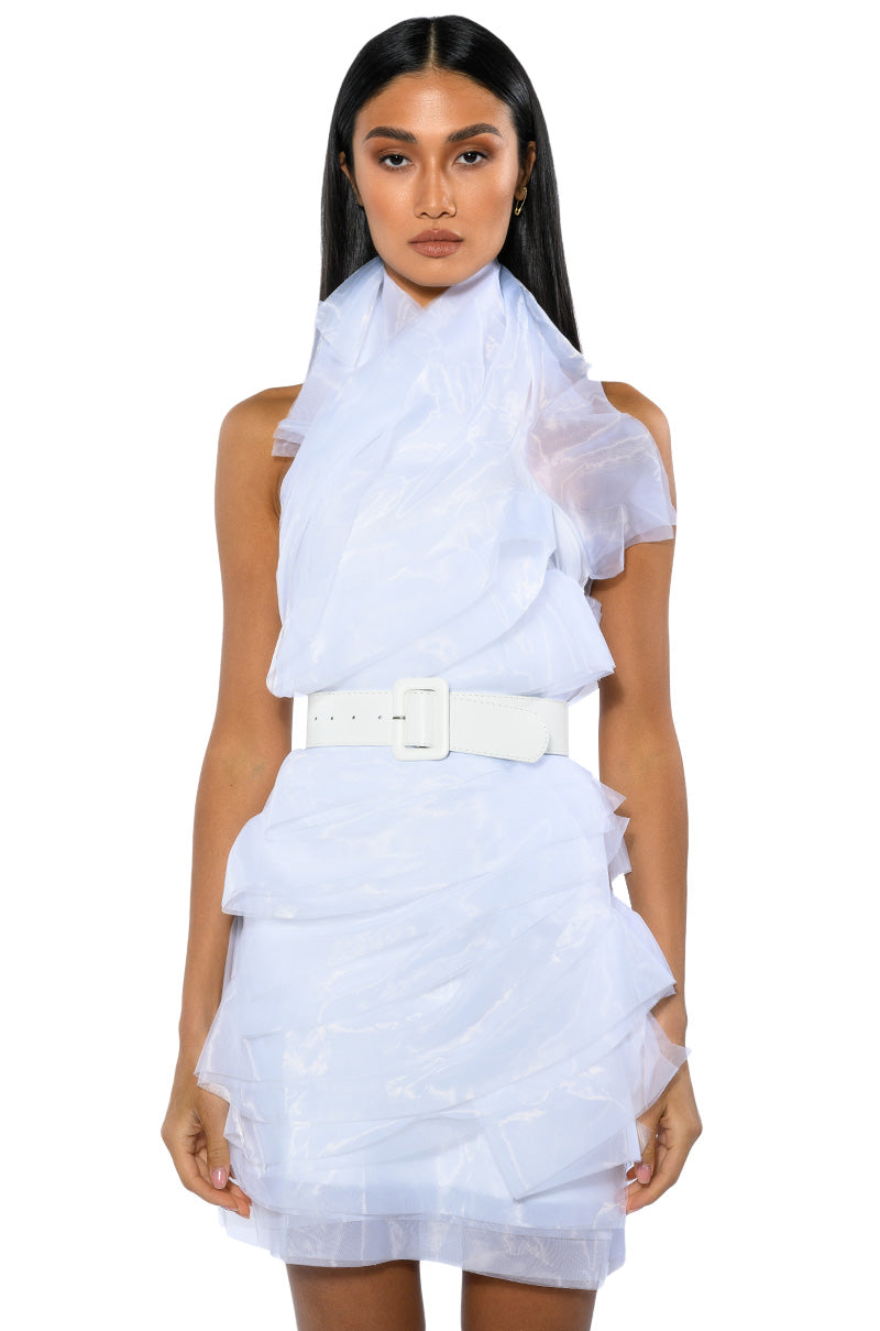 Isadora Belted Halter Neck Mini Dress