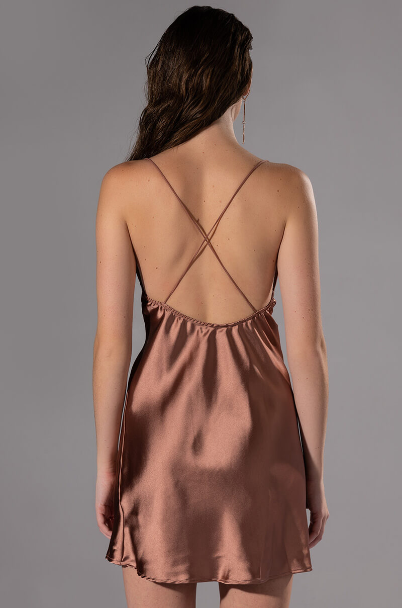 Let It Be Simple Cross Back Mini Dress