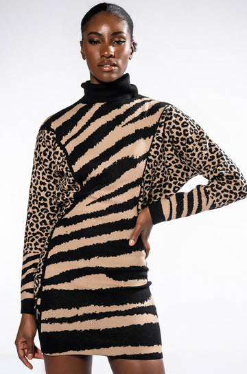 Let It Sit Sis Turtleneck Mini Dress