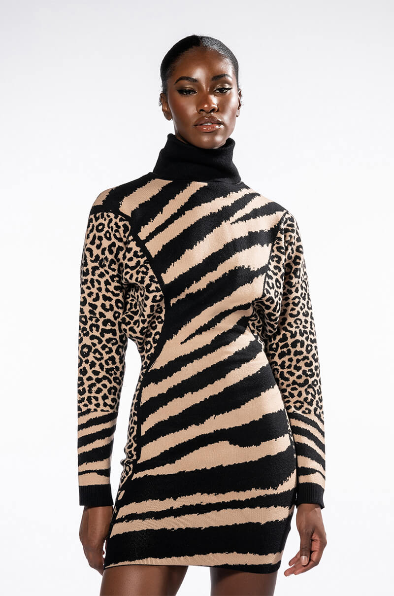 Let It Sit Sis Turtleneck Mini Dress