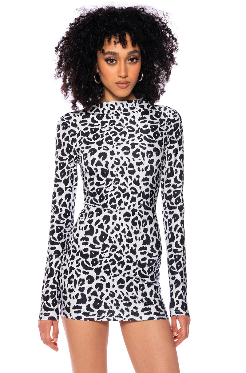 Lotus Animal Print Bodycon Mini Dress