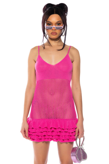 Mandy Crochet Sleeveless Mini Dress