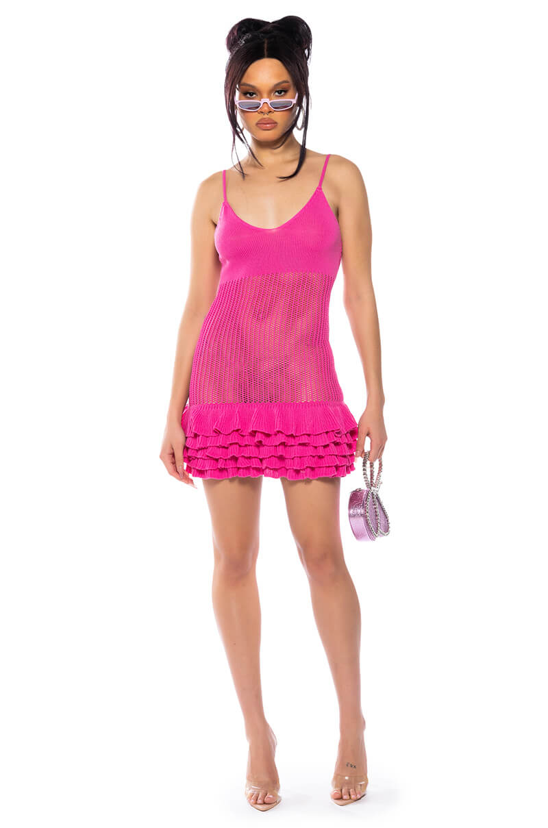 Mandy Crochet Sleeveless Mini Dress