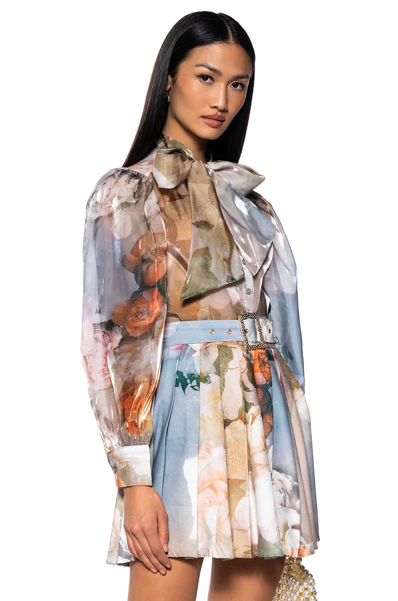 Masterpiece Printed Blouse And Skirt Set