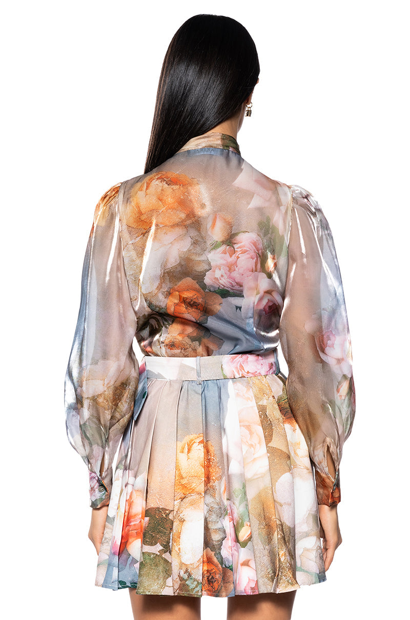 Masterpiece Printed Blouse And Skirt Set