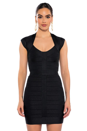 Mila Cap Sleeve Soft Bandage Mini Dress