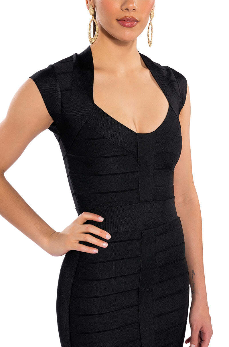 Mila Cap Sleeve Soft Bandage Mini Dress