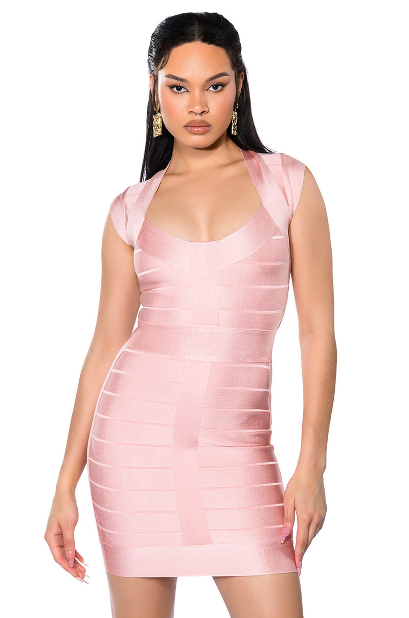 Mila Cap Sleeve Soft Bandage Mini Dress
