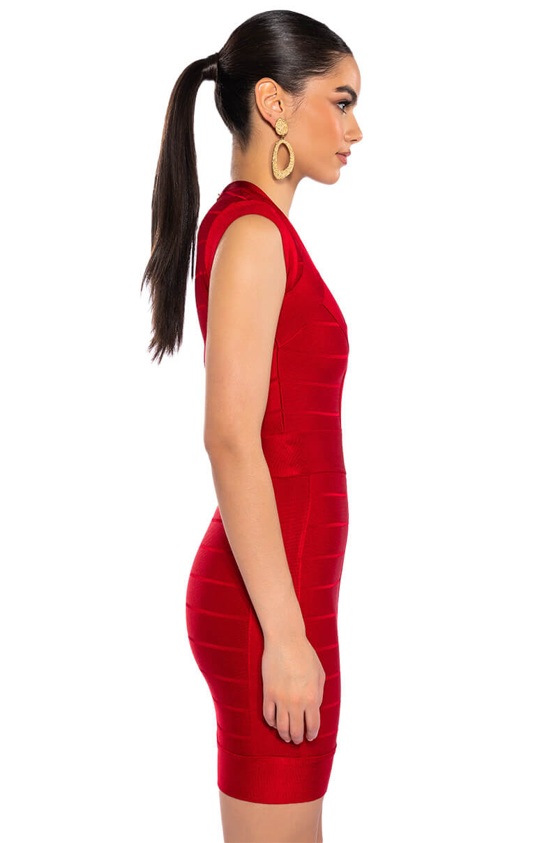 Mila Cap Sleeve Soft Bandage Mini Dress
