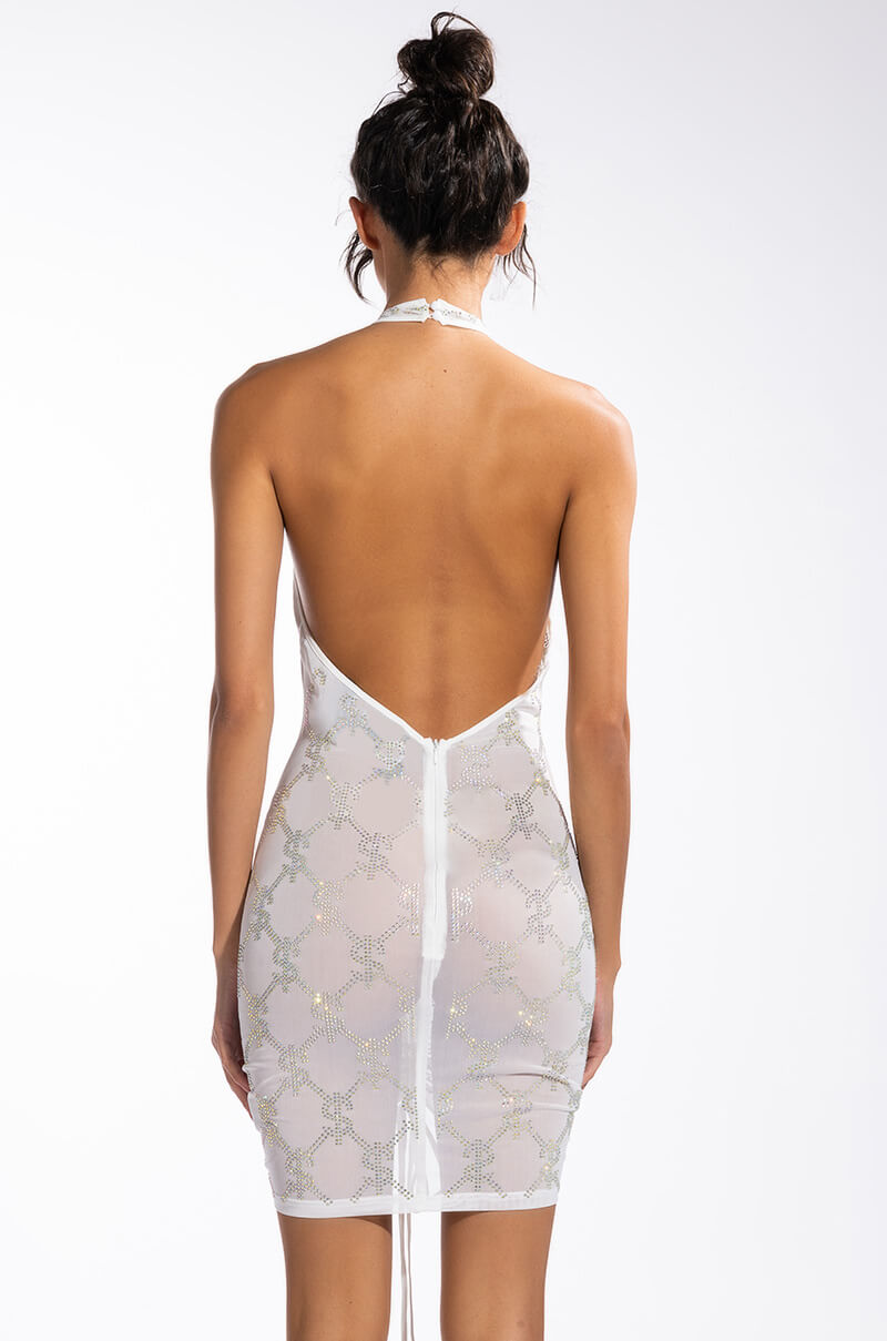 Money Moves Rhinestone Mini Dress